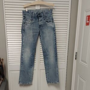 G-Star Men's 3301 Faded Blue Straight Jeans